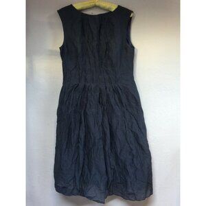 Cinque Womens Size 40 Blue Sleeveless Pleated Metallic Shift Dress Pockets Lined